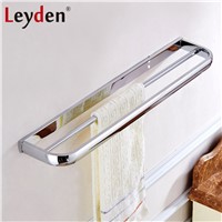 Leyden Solid Brass Double Towel Bar ORB/ Antique Brass/ Gold/ Chrome Wall Mounted Modern Square Towel Rack Bathroom Accessories