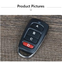 433MHz 12V 4CH Button Wireless Remote Control Switch Duplicating Copying Transmitter Learning  Key Fob Module Door Opener Relay