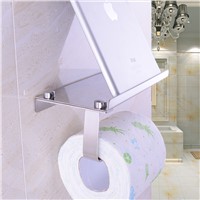 Wall Mounted Toilet Paper Holder Bathroom Stainless Steel Roll Paper Holders With Phone shelf