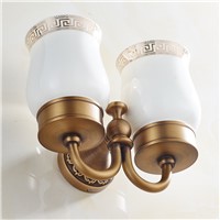 Wall Mounted Bathroom Antique Double Tumbler Cup Holder Toothbrush Holder Bathroom Accessory Sanitary Ware Bathroom Furniture