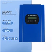 60A MPPT Solar Charge Controller 12V/24V/48V Auto scalable customizable Solar Battery Charge Regulator  with LCD and LED Display