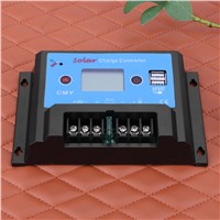 20A 12/24V USB LCD Display Smart Solar Regulator Charge Controller Temperature Compensation for Light Solor Systerm