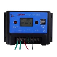 CMY-2410 10A 12V/24V LCD Solar Charge Controller with Auto Regulator Timer for Solar Panel Battery Lamp LED Lighting
