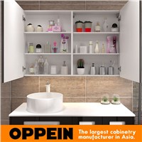 Italian Modern Design Black Lacquer Storage Bathroom Mirror Cabinet with Basin BC17-L03