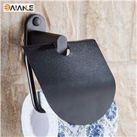 Black Space aluminum Toilet paper Holder Wall Mount Toilet Tissue Paper Holder Bathroom Paper Roll Holder