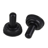 10 x Waterproof Toggle Switch Boot Cap Black Rubber Cover 6mm Diameter