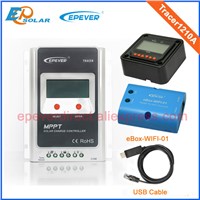 intelligent charge controller mppt tracer1210A 10A with wifi function BOX USB cable and MT50 remote meter 10AMP solar system