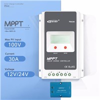 MPPT 30A Tracer 3210A with EBOX-WIFI Solar Charge Controller 12V/24V Auto LCD Display Light and Time Controller PV  Regulator