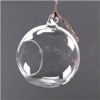 Clear Stylish Glass Round Hanging Candle Tea Light Holder Candlestick - 12CM