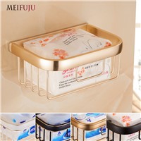 MEIFUJU New Aluminum Toilet Paper Roll Basket Gold bathroom toilet paper holder antique Wall Mounted Paper Holders MFJ7200