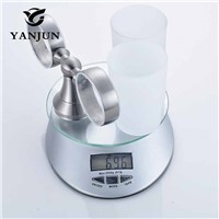 Yanjun 304 Stainless Steel Double  Cup Tumbler Holder Wall Mounted Toothbrush Cup Holder  Bathroom Accessories  YJ-81555b
