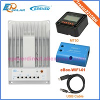 Solar battery charger controller Tracer2215BN 20A 20amp with eWIFI-BOX-01 MT50 meter and USB cable MPPT EPEVER product