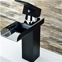 Bathroom Basin Single Hole Hot And Cold Copper Body Waterfall Style Creative Faucet Personality Highlight Distinguished Stainles