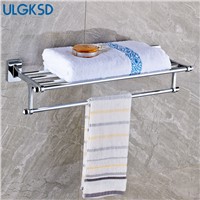 Ulgksd Luxury Solid Brass Towel Hanger Bath Towel Rack Wall Mounted Towel Holders  Bathroom Accessories Set