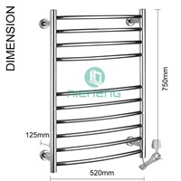 Nieneng 304 Stainless Steel Heated Towel Rack Chrome Electric Towel Holder Heater Curved Bathroom Warmer Accessories ICD60582