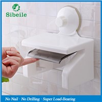 SBLE Sucker Paper Holder Waterproof Bathroom Toilet Wall Sucker Roll Holder Tissue Box Paper Stand Rack Bathroom Organizer