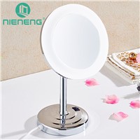 Nieneng Led Mirror Makeup Mirrors Table Model Bathroom LED Light Mirror 5X 10X Bath Make up Mirror Magnifying Hardware ICD60540
