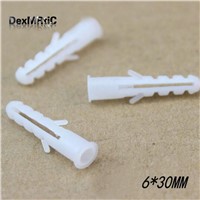 200pcs m6*30mm plastic expansion screws nylon bulge anchor rubber plug anti-skid plastic expansion tube plastic casing