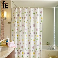 fiE 180*200 cm Bath Screen PEVA Purple Flower Shower Bathroom Products Curtains PVEA  Waterproof Fabric With12 Hooks