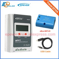 24v volt mppt solar charging regulators with USB cable Tracer2210A 20A 20amp wifi connect APP function use EPsolar products