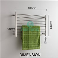 Nieneng Electric Towel Warmer 304 Stainless Steel Towel Bars Polish Chrome Bathroom Hardware Heating Rails 100V-240V ICD60585