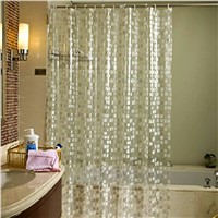 UFRIDAY Glitter Cube Pattern Shower Curtain Waterproof Mildewproof PVC Bath Curtain Modern Sparkling Mosaics  Bathroom Curtains