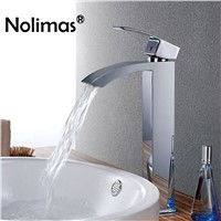 Brass High Basin Faucet Chrome Single Hole Bathroom Sink Faucet Waterfall Toilet Basin Tap Water Tap Mixer Deck Mount Torneira