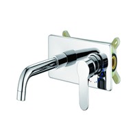 Concealed Embedded Box Basin Faucet Hot and Cold Brass Bathroom Sink Faucets Chrome Finish Mxer Tap Wall-mounted 1020