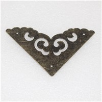 Filigree Triangle Cloud Wraps Cabochon,Ancient Bronze Tone Corner,Flatback Metal Embellishments Scrapbooking,65*65mm,20Pcs