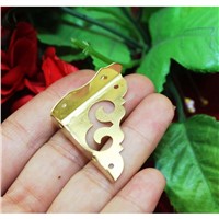 Wholesale Brass Wooden Box Coner,Wine Box Protector,Furniture Cover,Triangle Corners Antique Bronze Hollow Pattern,31mm,20Pcs
