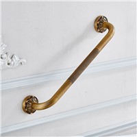 AUSWIND Antique Wall Mounted Solid Brass Carved Grab Bars Safety Handles Hand Rail Bathroom F6120