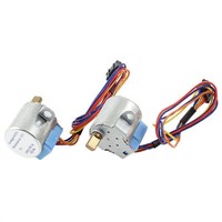 2 Pcs DC 6V 4.95x10mm Shaft 1000PRM 4-Phase 5-Wire Reduction Stepper Motor