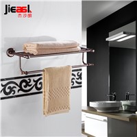 Jieshalang Brass Violet Gold Towel Rack Double Shelf Bathroom Racks Romantic Racks Bath Accessory Bars Bath Towel Holders 8005-2