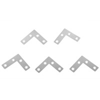 50 x 50mm Right Angle Plate Metal Corner Brackets Silver Tone x 5