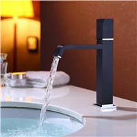 Black waterfall basin faucet tall stand basin mixer black oil brushed basin faucet sink Mixer Tap bathroom faucet MJ097