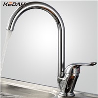 KEDAH Hot / Cold Water Classic kitchen faucet Swan Design Brass Torneira Ceramic swivel Basin faucet 360 degree rotation KD121D