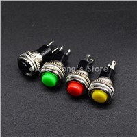 5pcs/LOT black 10mm Thread Multicolor 2 Pins Momentary Push Button Switch 3A/125V 1A/250V DS-316