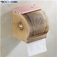 BOCHSBC European Toilder Paper Box Aluminum Alloy Gold Bathroom Accessories Waterproof Paper Holder Box