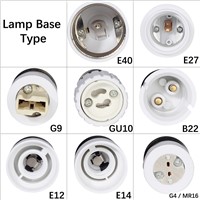 1PCS E27 Male to E14 G9 E12 B22 G4 MR16 GU10 E40 Female Lamp Base Lamp Holder Converter Socket Adapter For LED Corn Bulb light