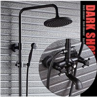 Luxury Black Oil Brushed Bathroom Brass Rain Shower Set,  Shower Faucet European style Bath &amp; Shower Faucet Set, Wall Mounted