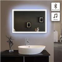 Bluetooth ILLUMINATED LED bath mirrorWall IP44 E102B 90-240v 70x60cm in bathroom piegel badkamer GLASS MIRROR Bathroom mirror