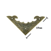 Bronze Triangle Bat Coner Cabochon,Ancient Corner,Flatback Metal Embellishments Scrapbooking,Decor For Wooden Box,59mm,40Pcs