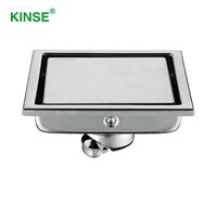 KINSE High Quality Stainless Steel Floor Hidden Shower Drain Square Commercial Floor Drains