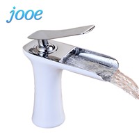 jooe basin faucet Black waterfall bathroom sink faucet brass kitchen hot and Cold modern Basin mixer Single Handle shower tap