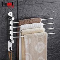 Stainless Steel Towel Brand Swing Towel Rack Wall Mount Swivel Towel Holder Rail Bathroom Rotating 3 Arm Towel Bar with Hooks