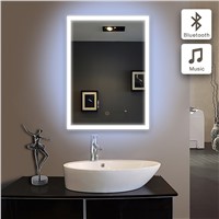 bath mirror in bathroom Bluetooth ILLUMINATED LED GLASS MIRROR Bathroom bluetooth mirror80x100cm Wall IP44 102B 90-240V