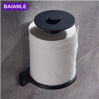 Newly High Quality Aluminum Toilet Paper Holder Wall Mounted Black Rolls paper Holder Bathroom Accessories