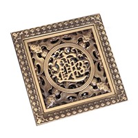 style carved antique copper floor drain, all copper deodorant floor drain toilet, large displacement of 12 cm shower
