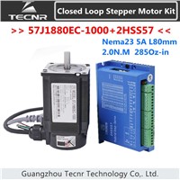 57J1880EC-1000+2HSS57 Nema23 Hybird Closed Loop Stepper Motor Kit 2.0N.m 285Oz-in 2 phase stepper motor driver