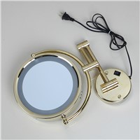 KEMAIDI Makeup Mirrors LED Wall Mounted Extending Folding Double Side LED Light Mirror 3x Magnification Bath&amp;amp;amp;Toilet Mirror
